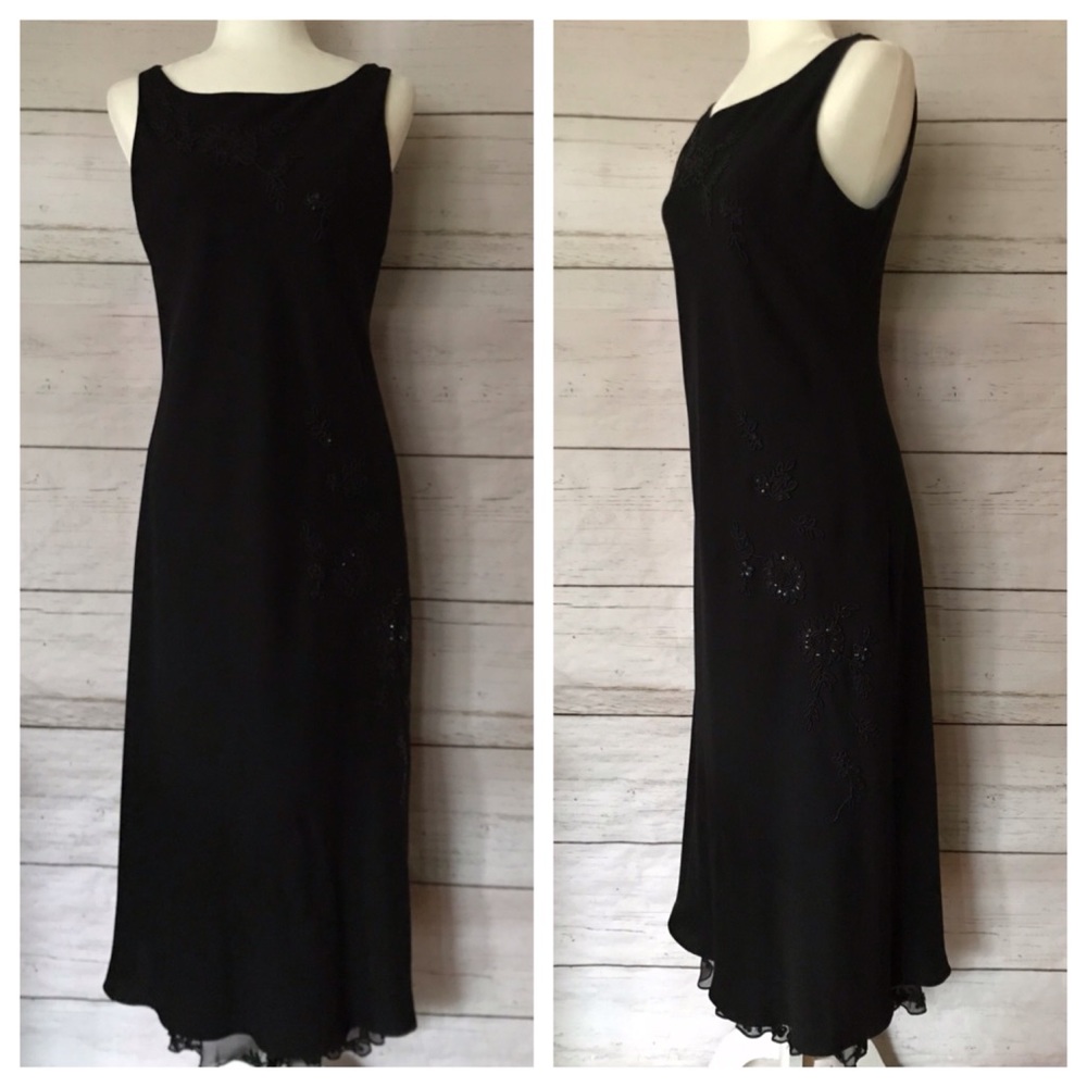 vintage beaded black dress